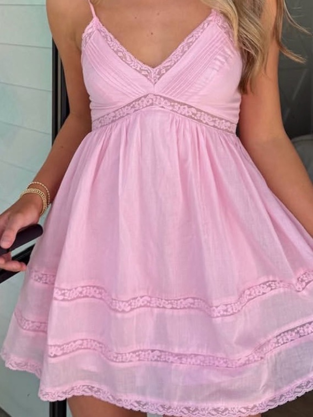 Sky to the Moon Women's Pink Mini Dress - Spaghetti Strap Summer Dress